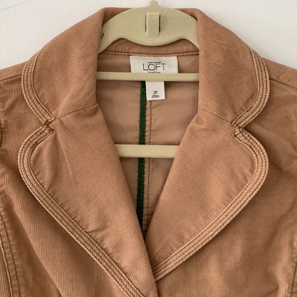 LOFT Camel Corduroy Long Sleeves Jacket Size 2P - Picture 2 of 13